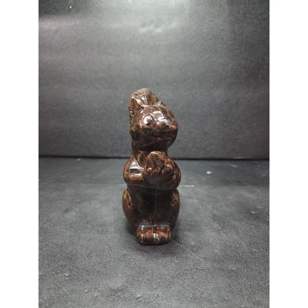Japan Bone China‎ Acorn Squirrel Figurine, Miniature Vintage Decor, Brown Figure